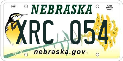 NE license plate XRC054