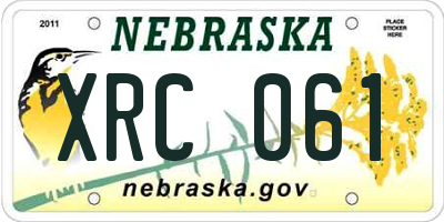NE license plate XRC061