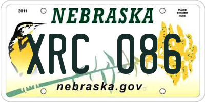 NE license plate XRC086