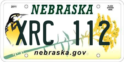 NE license plate XRC112