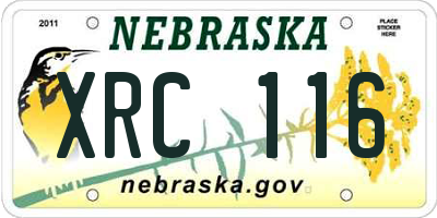 NE license plate XRC116