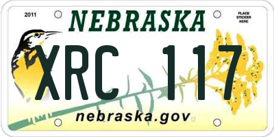 NE license plate XRC117