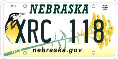 NE license plate XRC118