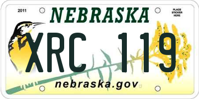 NE license plate XRC119