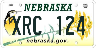 NE license plate XRC124