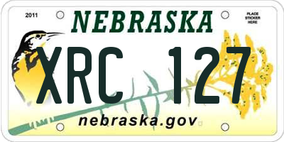 NE license plate XRC127