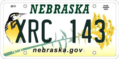 NE license plate XRC143