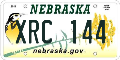 NE license plate XRC144