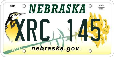 NE license plate XRC145