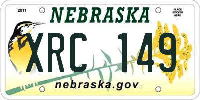 NE license plate XRC149