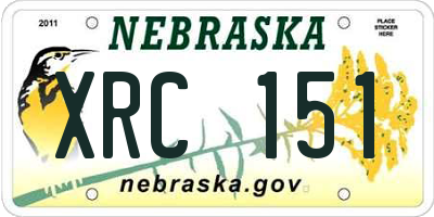 NE license plate XRC151