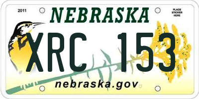 NE license plate XRC153