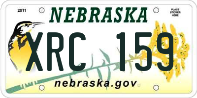 NE license plate XRC159