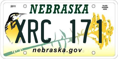 NE license plate XRC171