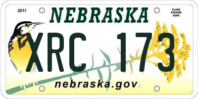 NE license plate XRC173