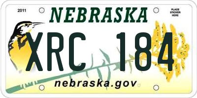 NE license plate XRC184
