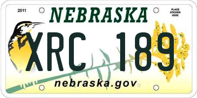 NE license plate XRC189