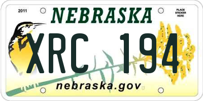 NE license plate XRC194