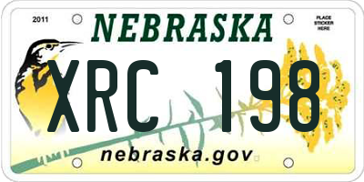 NE license plate XRC198