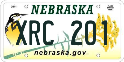 NE license plate XRC201