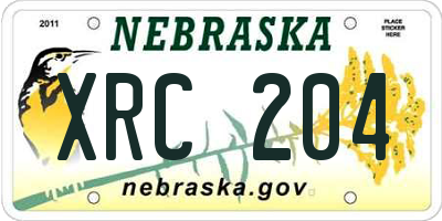 NE license plate XRC204