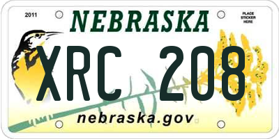 NE license plate XRC208
