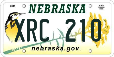 NE license plate XRC210