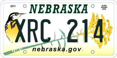 NE license plate XRC214