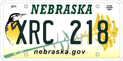 NE license plate XRC218