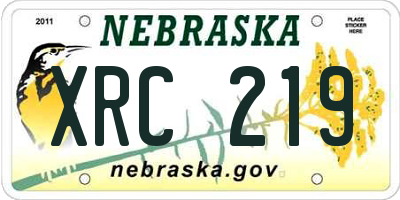 NE license plate XRC219