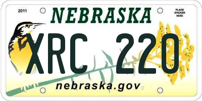 NE license plate XRC220