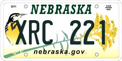 NE license plate XRC221