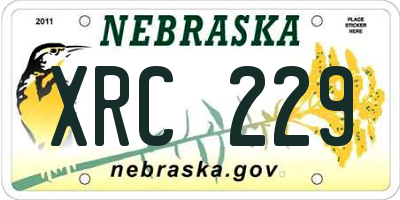 NE license plate XRC229