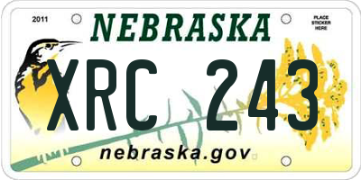 NE license plate XRC243