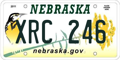 NE license plate XRC246