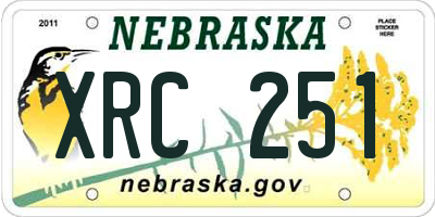 NE license plate XRC251