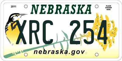 NE license plate XRC254