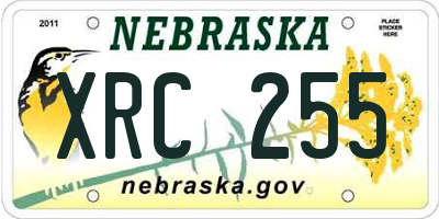 NE license plate XRC255