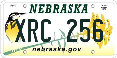NE license plate XRC256