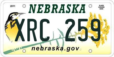 NE license plate XRC259