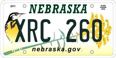NE license plate XRC260