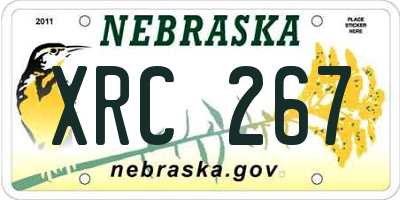 NE license plate XRC267