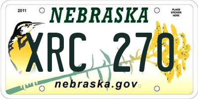 NE license plate XRC270