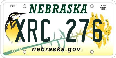 NE license plate XRC276