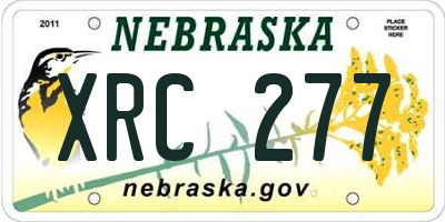 NE license plate XRC277