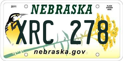 NE license plate XRC278