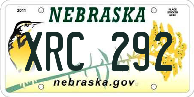 NE license plate XRC292