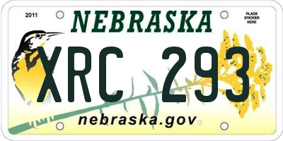 NE license plate XRC293
