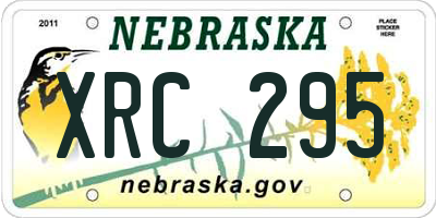 NE license plate XRC295