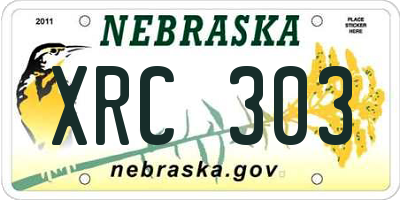 NE license plate XRC303
